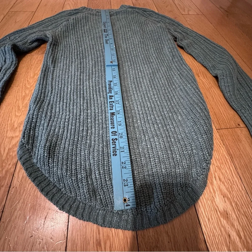 Pink Republic Teal Cable-Stitch Crewneck Sweater XS